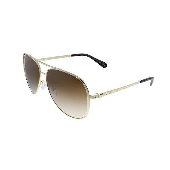 New Michael Kors Chelsea Bright MK 1101B 101413 Gold Metal Sunglasses Brown Lens